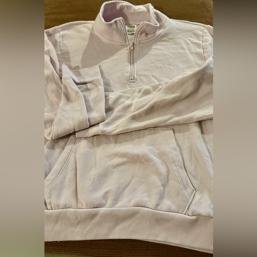 PINK Victoria's Secret Soft Pink Half-Zip Hoodie